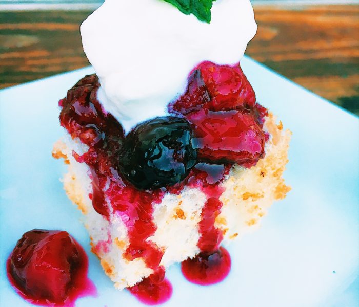 Mini Angel Cakes With Berry Syrup