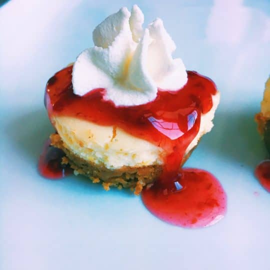 Mini Chambord Cheesecakes With Cookie Crust