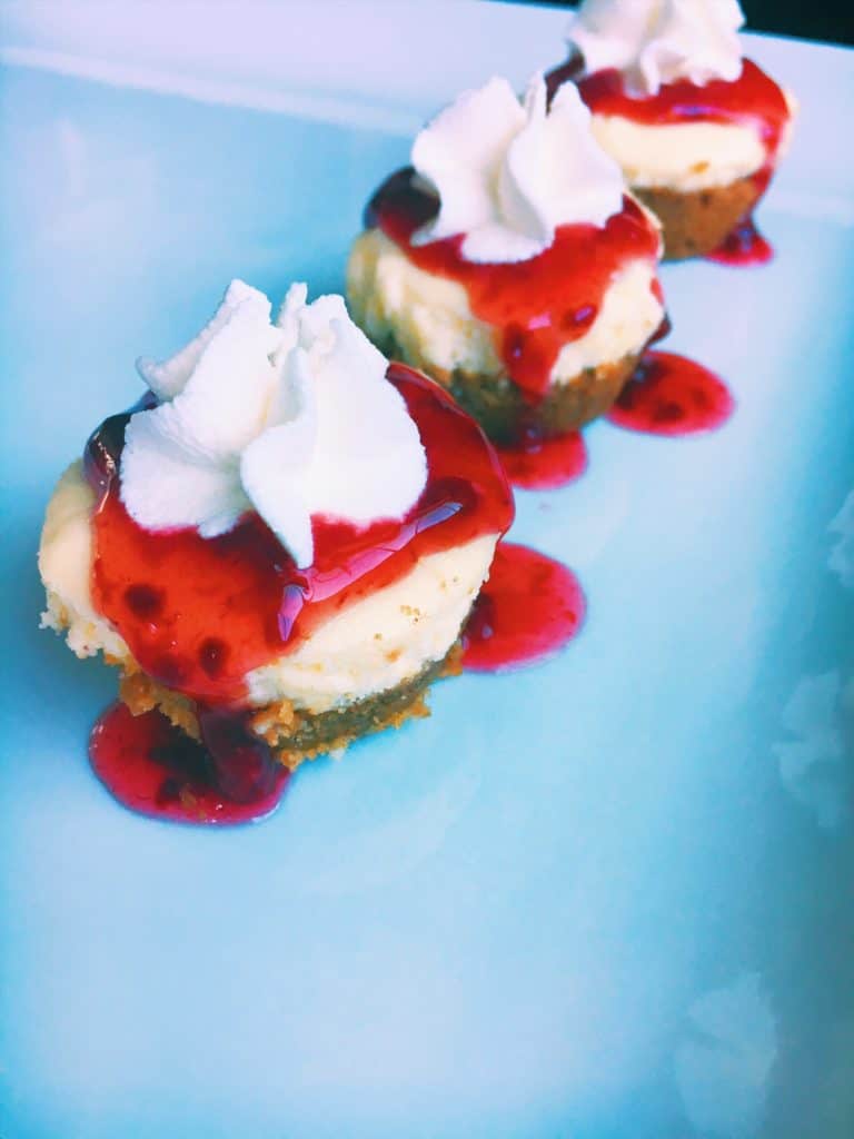Mini Chambord Cheesecakes With Cookie Crust