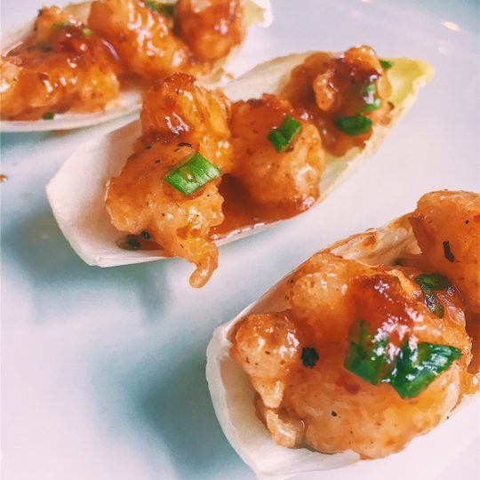 Sweet Chili Shrimp Tempura Boats
