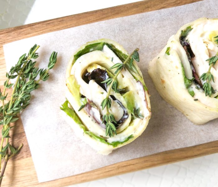Turkey Avocado Roll Ups With Thyme Dressing