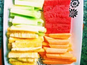 Fruit Sticks With Coconut Yogurt Dip