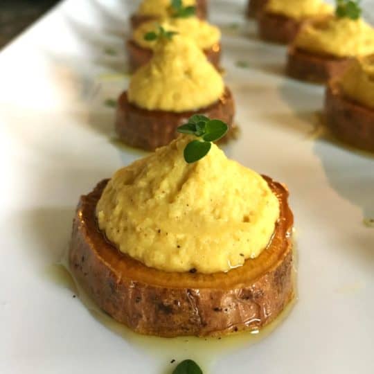 Hummus Sweet Potato Rounds