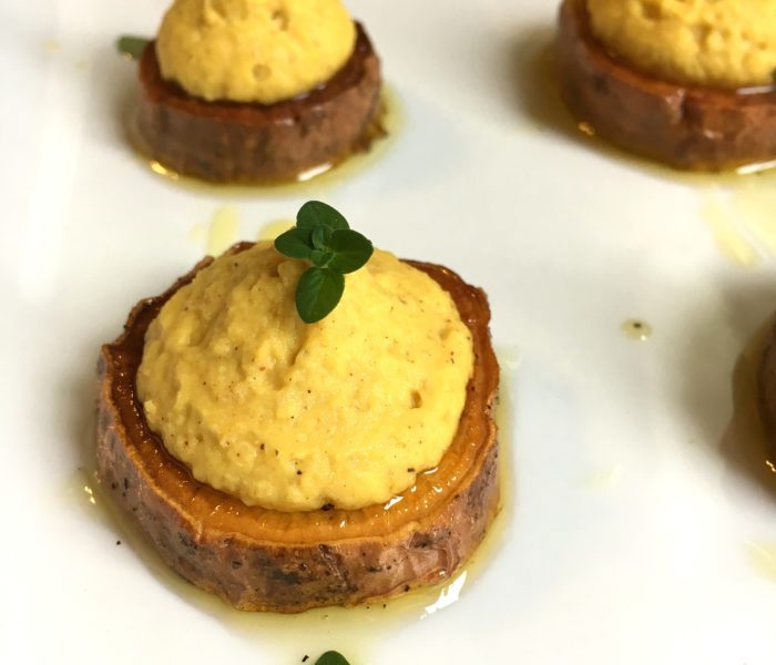 Hummus Sweet Potato Rounds