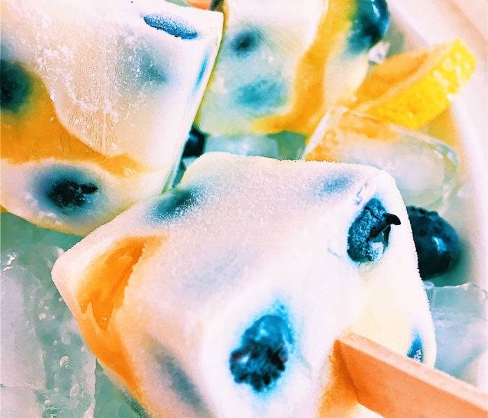 Miniature Lemon Berry Yogurt Popsicles
