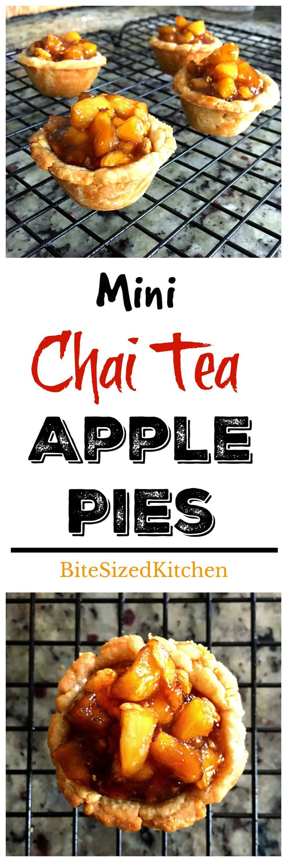 Mini Chai Tea Apple Pies perfect bite sized mini dessert for any party! Easy and freezer friendly!
