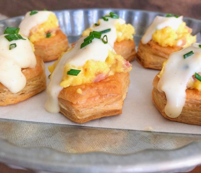 Puff Pastry Breakfast Cups With Honey Dijon Sauce