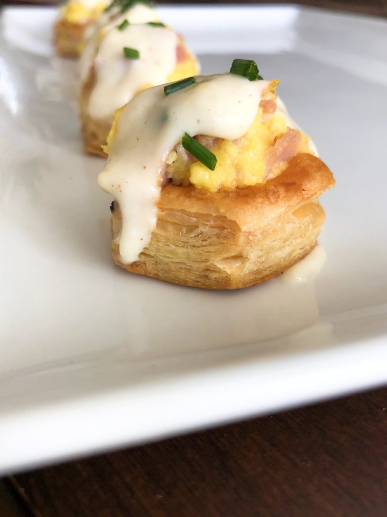 Puff Pastry Breakfast Cups With Honey Dijon Sauce