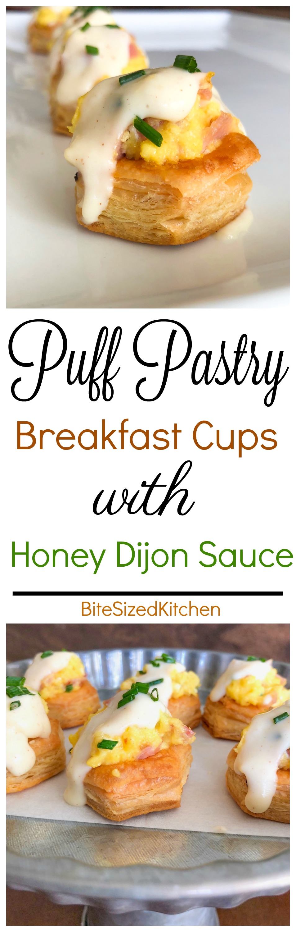 Puff Pastry Breakfast Cups With Honey Dijon Sauce