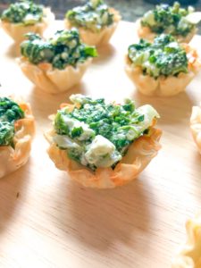 Creamed Spinach and Feta Phyllo Cups (18)