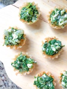 Creamed Spinach and Feta Phyllo Cups (18)