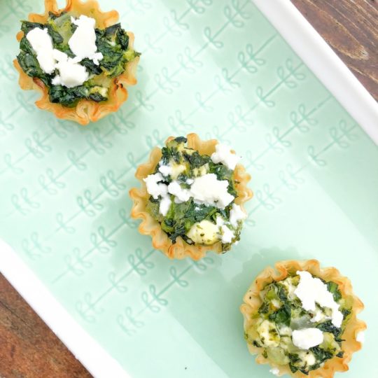 Creamed Spinach and Feta Phyllo Cups (18)