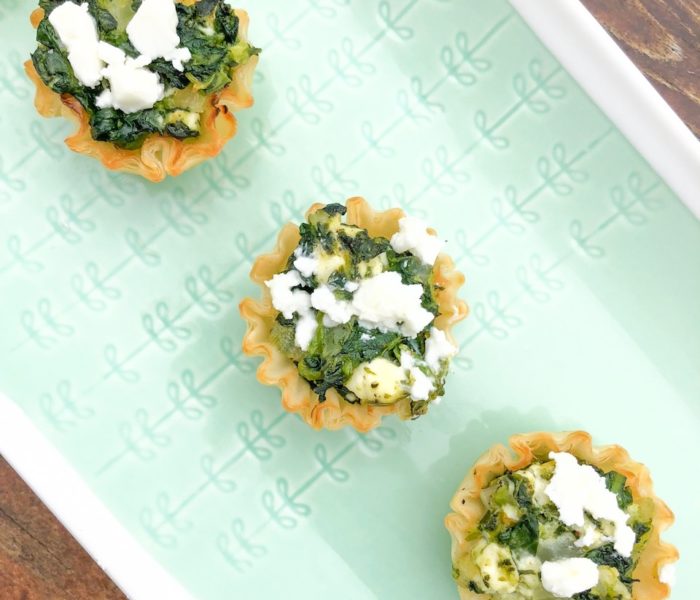 Creamed Spinach and Feta Phyllo Cups