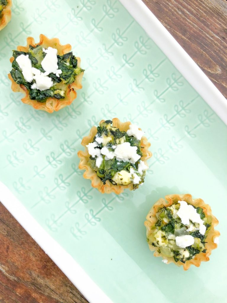 Creamed Spinach and Feta Phyllo Cups (18)