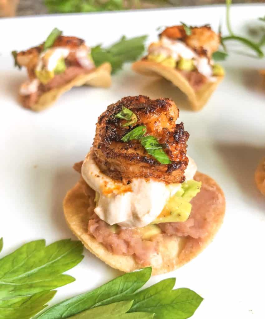 Healthy Mini Shrimp Tostadas