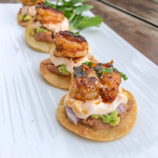 healthy shrimp tostadas bites