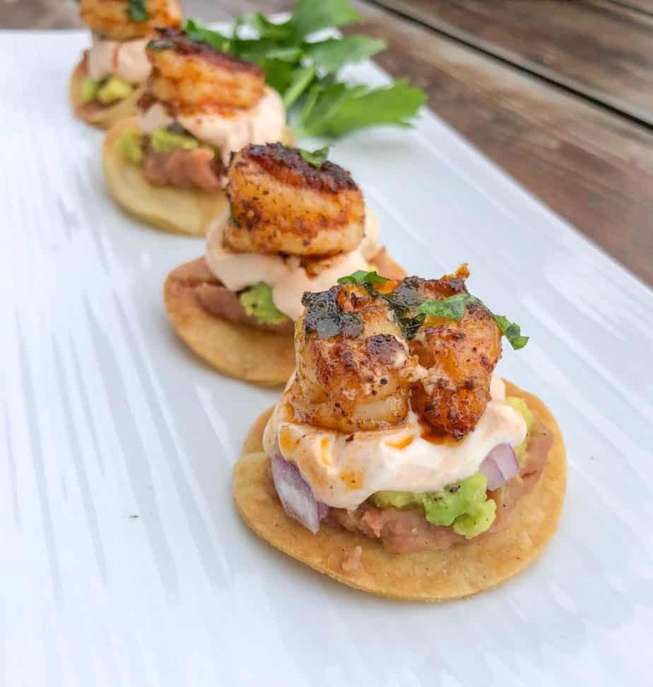 healthy shrimp tostadas bites