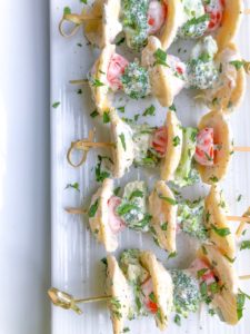 Pasta Salad Skewers With Creamy Herb Dressing