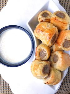 Puff Pastry Sausage Bites With Creamy Dijon Sauce