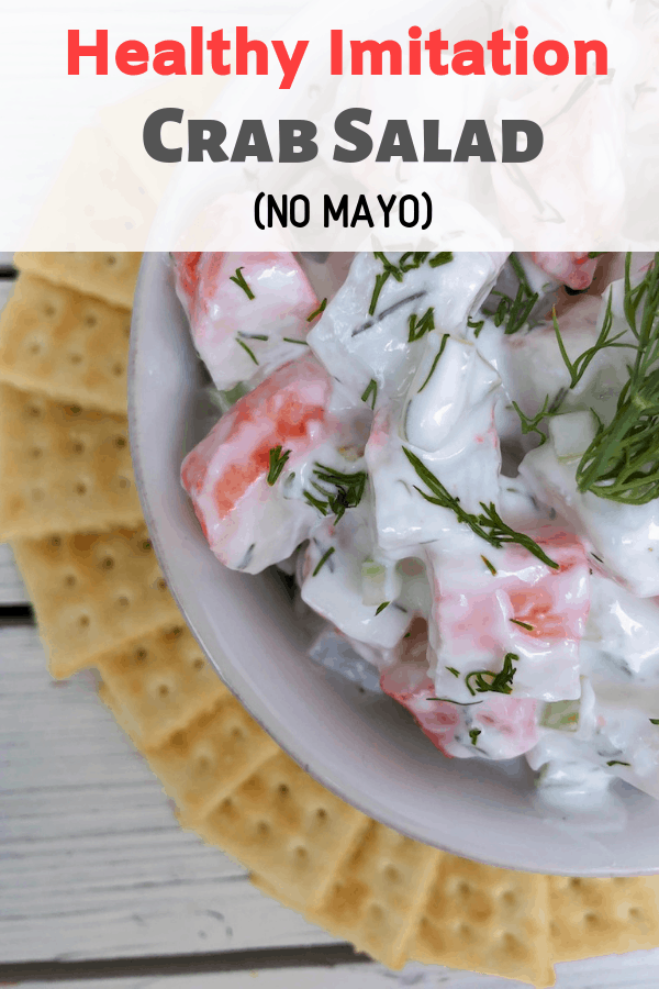 A healthy and delicious crab salad made with imitation crab meat and NO MAYO! An easy appetizer that is cheap and served cold!