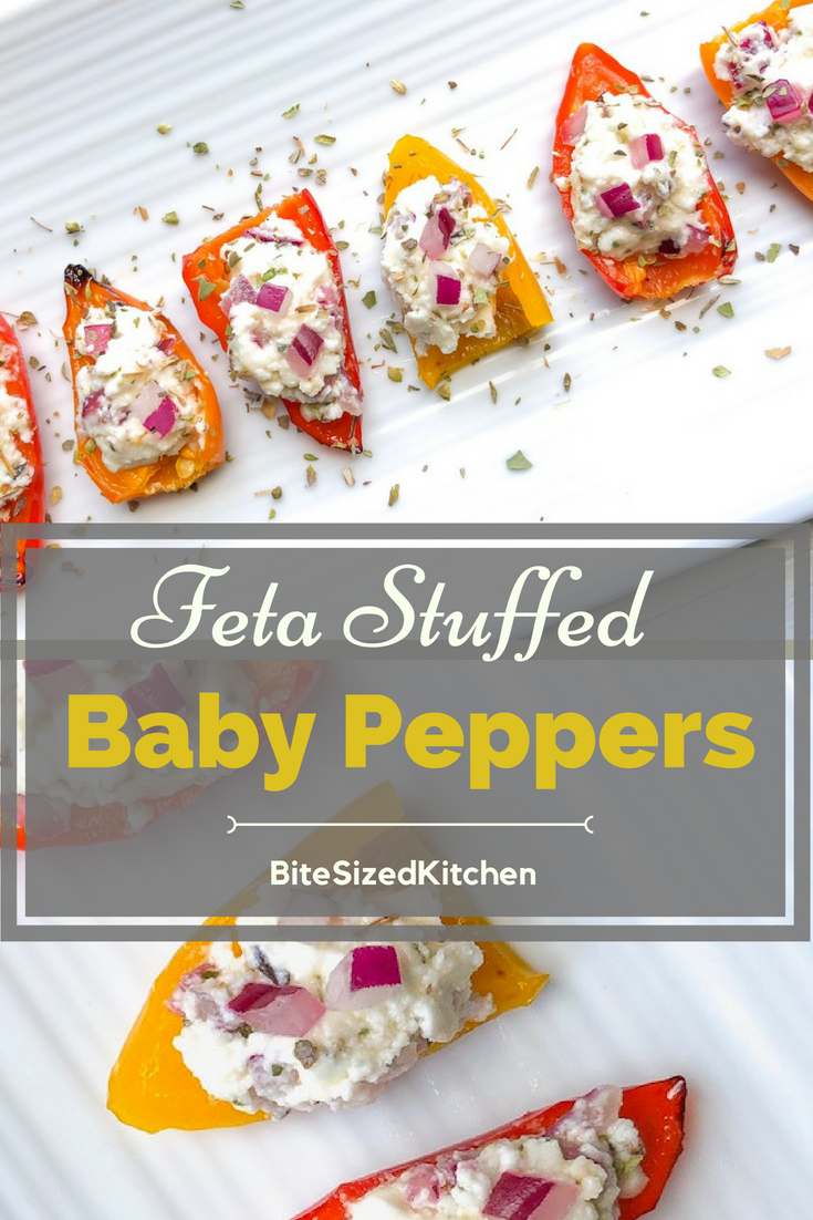 These easy baby stuffed peppers are a fun make ahead finger food perfect for your next party! They are super healthy and can be served COLD! Yay to last minute appetizers for a crowd!