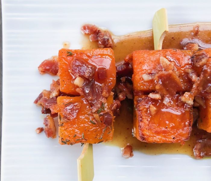 Maple Bacon Butternut Squash Skewers