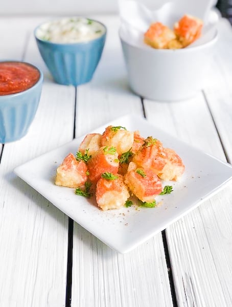 fried imitation crab appetizer on a plate